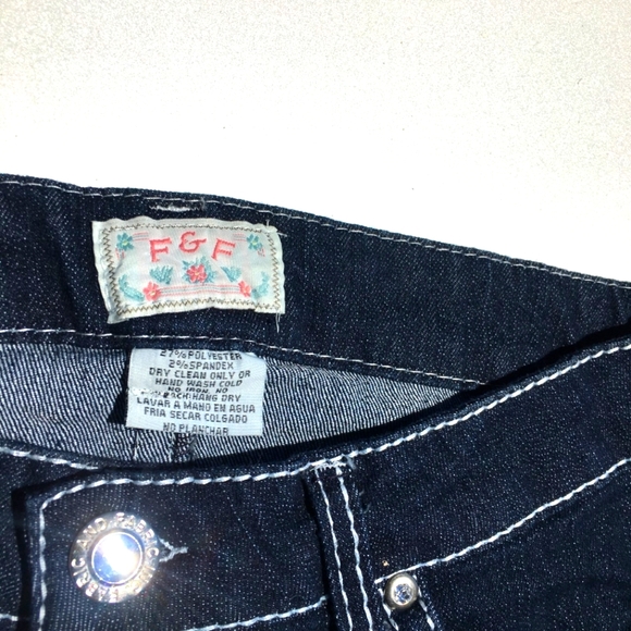 F.F. Blue Jeans White Stitch Size 8 - Picture 5 of 7